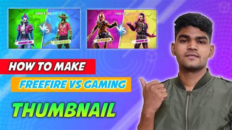 How To Make Free Fire 1 Vs 1 Gaming Thumbnail In Pixellab Make Free