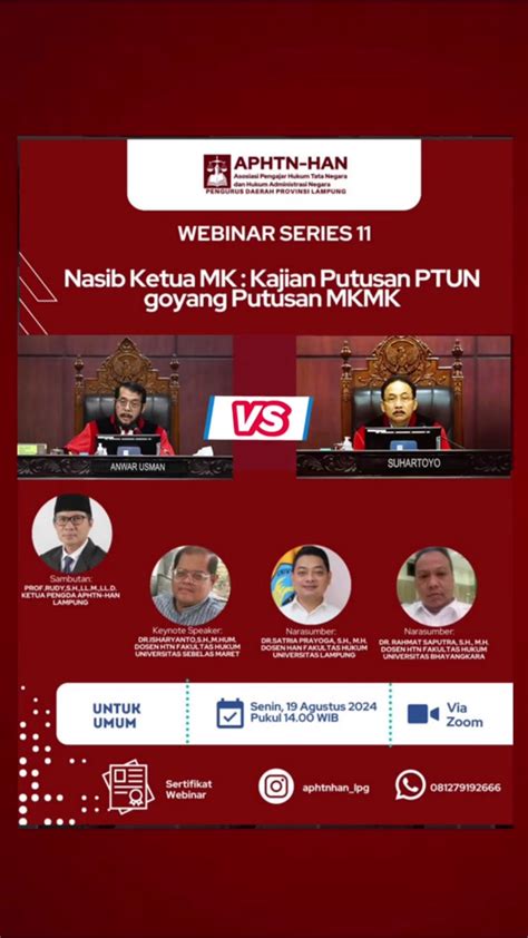 Webinar Series 11 Aphtn Han Pengurus Daerah Lampung Tema “nasib Ketu