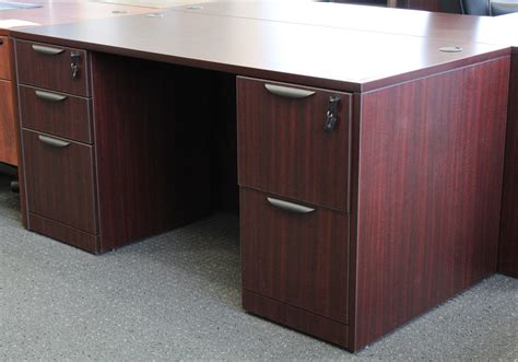 Office Source 30 X 60 Double Pedestal Desk Mahogany Labers Furniture