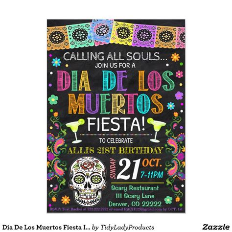 Dia De Los Muertos Fiesta Invitation Bachelorette Party Invitations