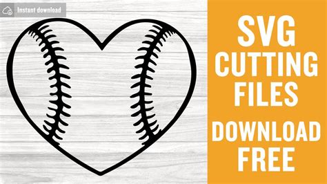 Baseball Heart Svg Free Cutting Files for Cricut Silhouette Instant