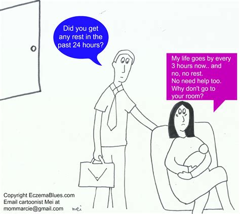 Mom NeedyZz Cartoon A New Mom S Day Runs By Hours Eczema Blues