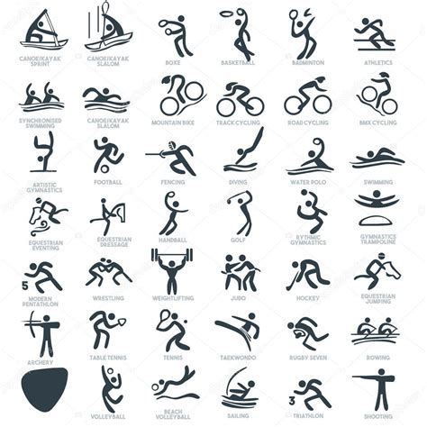 Olympics Icon Pictograms Set 3 Vector Illustration Stock Vector Image
