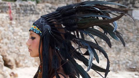 Woman Wearing Black Feather Headdress Hd Wallpaper Wallpaper Flare
