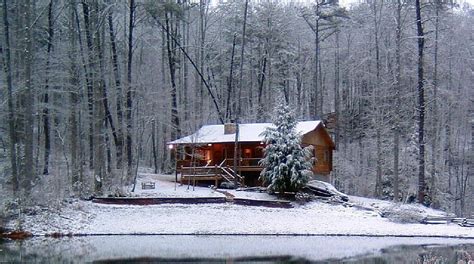 Mountain Log Cabin On Spring Fed Lake Homeaway Blue Ridge Winter
