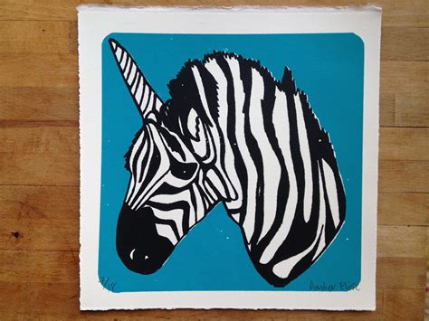 Zebra Unicorn By Amber Elise Illustration Graphic Prints