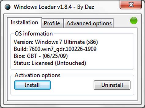 Loading Center Windows 7 Loader V184 โปรแกรม Activate Windows7