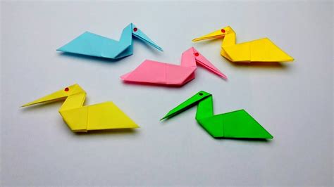 Instruction: How to make an origami PELICAN easy paper ...