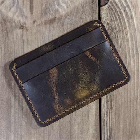 Leather Credit Card Holder Wallet Italian Leather Handmade Leather