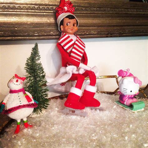 Elfie Ice Skating With Her Friends Ice Skating Elf On The Shelf Xmas Shelves Friends