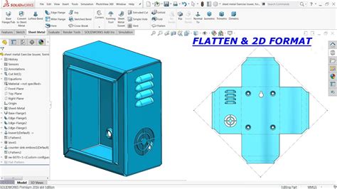 Solidworks Sheet Metal Tutorial Louver And Forming Tool Youtube
