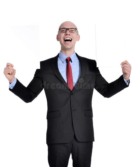 Businessman Showing Blank Sign Stock Image Image Of Beautiful Copy