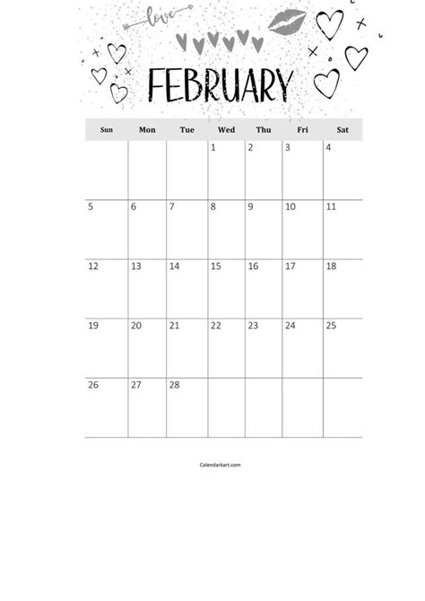 Free And Cute Printable February 2023 Calendar Calendarkart In 2023
