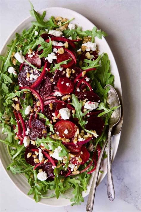 Roasted Beet Salad W Walnuts Goat Cheese And Honey Balsamic Dressing