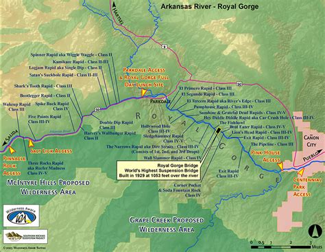 Arkansas River Map Royal Gorge Section