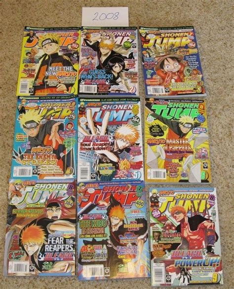 Shonen Jump Magazine Lot Of 9 Back Issues English Manga 2008 Issues 1