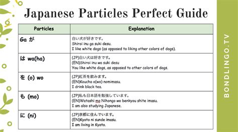 Summary 12 Most Frequently Used Japanese Particles Perfect Guide