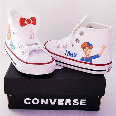 Blippi Shoes Genuine Converse High Tops Personalized Name Etsy