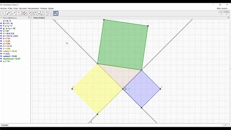 Construcción Teorema De Pitágoras Con Geogebra Youtube