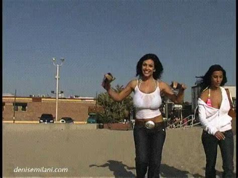Denise Milani Having Fun With Jaime Hammer On The Beach I’m Sure She Was Turning A Lot Of Heads