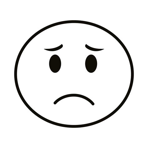 Sad Emoji Face Classic Line Style Icon Vector Art At Vecteezy