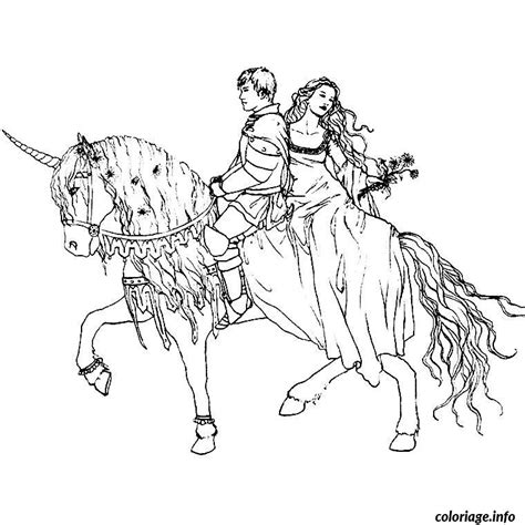 Coloriage cheval et princesse Dessin à Imprimer  Coloriage cheval