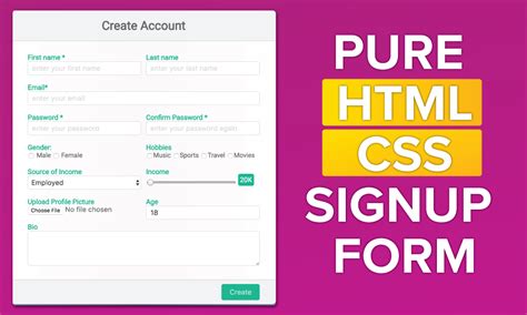 Design A Cool Registration Form Using Html And Css
