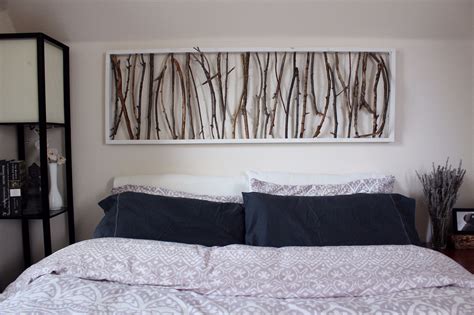 Diy Branch Art Headboard — Emorie Kidder Bedroom Wall Decor Above Bed