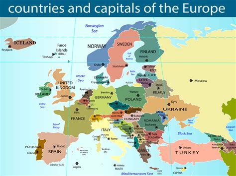 Europe Map Countries And Capitals Area Code Map