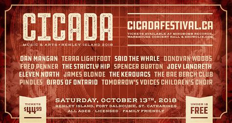Tickets For Cicada Music And Arts Festival In St Catharines From