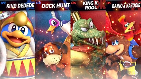 Ssbu King Dedede And Duck Hunt Vs King K Rool And Banjo And Kazooie Youtube