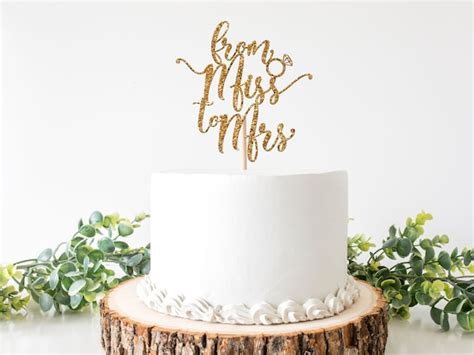 Bridal Shower Cake Topper Miss To Mrs Cake Topper Wedding Cake Topper