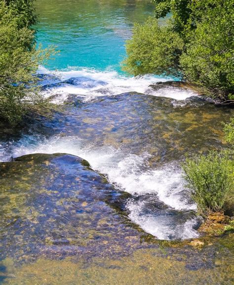 Beautiful View Of River Korana Stock Image Image Of Pine Cascade