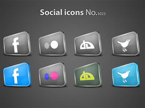 Sleek Glossy Social Icons Psd Download Psd