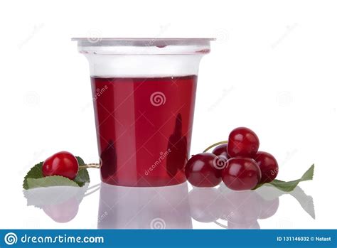 Red Jelly In Plastic Transparent Cup Stock Photo Image Of Fruit Jell