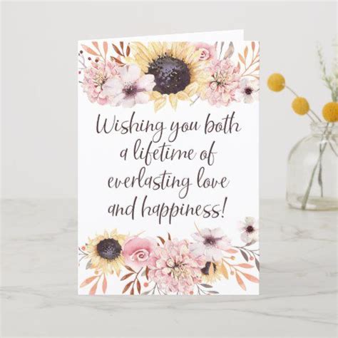 Vibrant Sunflowers Wedding Congratulations Card | Zazzle ...