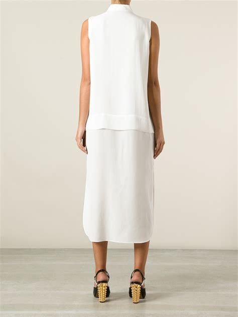 Lyst T By Alexander Wang Chiffon Long Shirt Dress In White