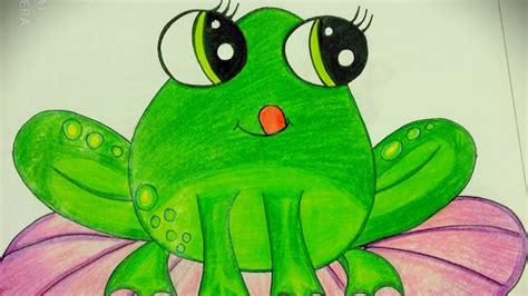 Easy Frog 🐸drawing For Kids Fun With Colours Youtube