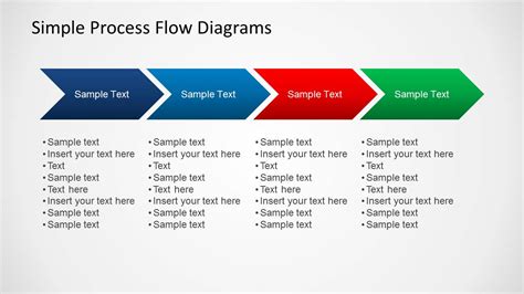 Simple Chevron Process Flow Diagram For Powerpoint Slidemodel