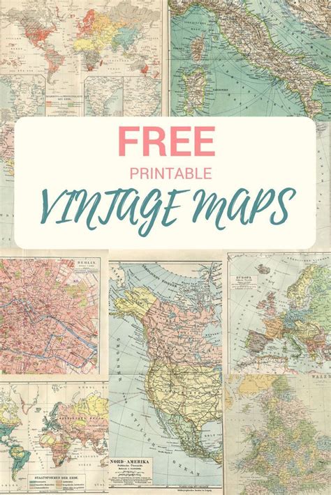Wonderful Free Printable Vintage Maps To Download Map Crafts Vintage