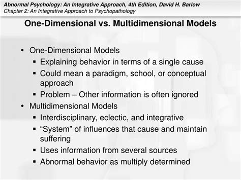 PPT Chapter 2 An Integrative Approach To Psychopathology PowerPoint