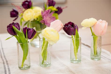 Set of 4 recycled glass bud vases. Included in our Celebrate Spring Box