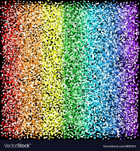 Rainbow Sparkles Glitter Texture Black Background Vector Image