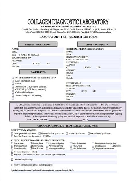Free 5 Sample Lab Requisition Forms In Pdf