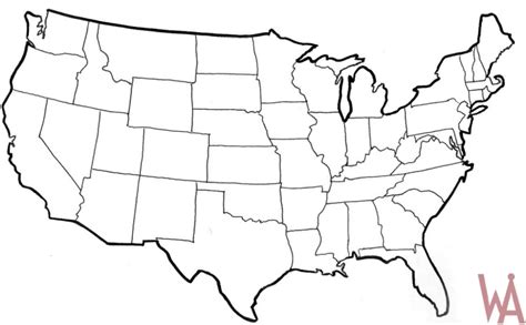 Outline map of usa