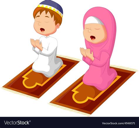 Illustration Of Muslim Kid Praying Download A Free Preview Or High
