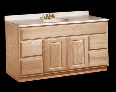 Home design ideas > bathroom > unfinished bathroom vanities 36. Pace 60" x 21" Unfinished Oak Vanity with Drawers at ...