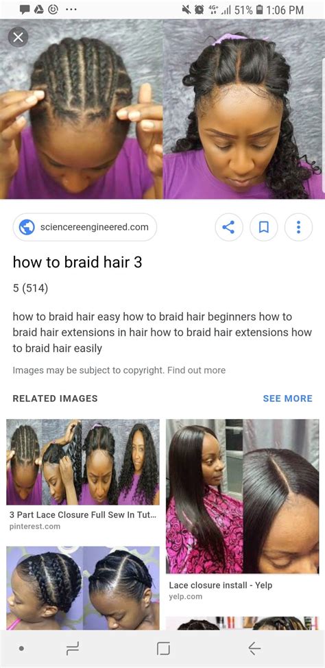 The method, however, can be applied if you have medium hair as it will be tangled and frizzy faster than braids and cornrows. Protective Braid under wig | Braid in hair extensions ...