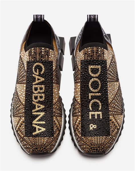 Dolce And Gabbana Synthetic Sorrento Sneakers With Rhinestones For Men Lyst