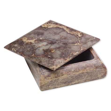 Box Soapstone Coated 2 X 3 X 3 Inch Square With Cushion Shaped Top